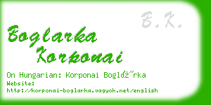 boglarka korponai business card